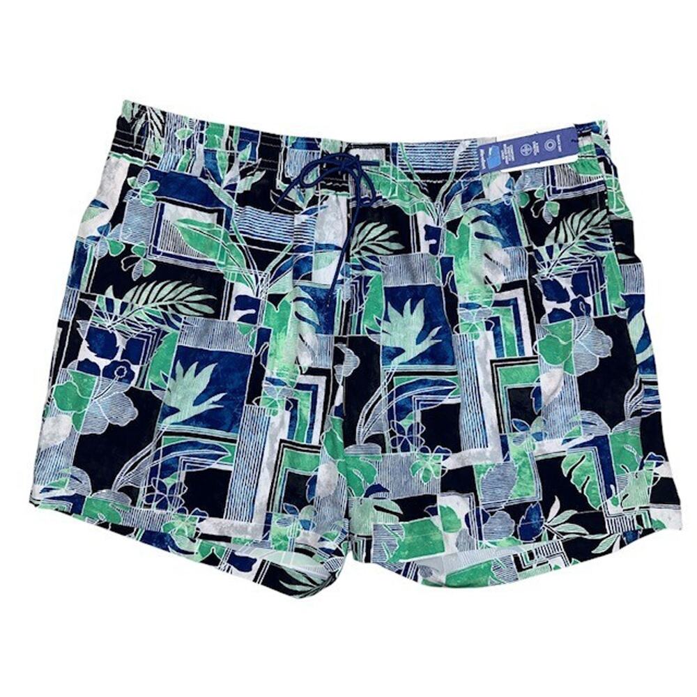 Caribbean Roundtree Yorke 4XB Swim Trunks Blue Boxer Liner Comfort Zipper Pocket